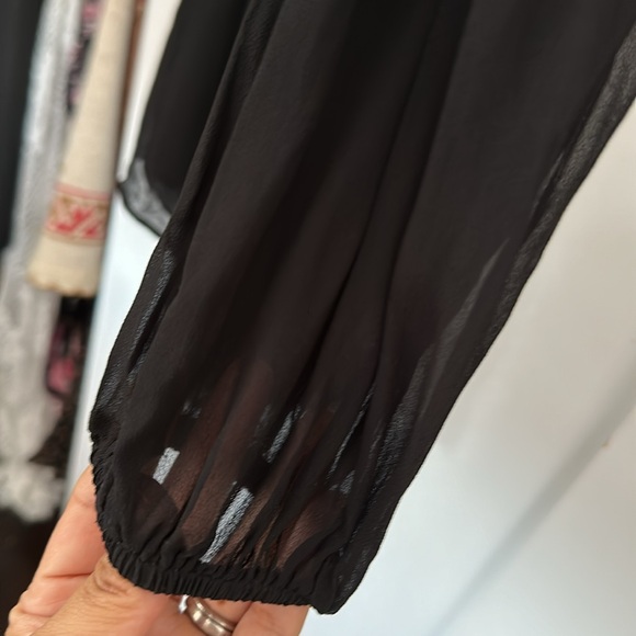 Reformation Black wrap mini long-sleeve dress - Picture 6 of 8